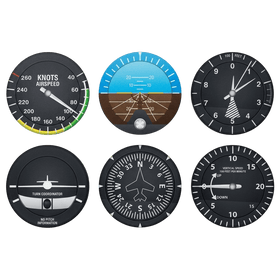 Airplane Flight Instruments Coasters